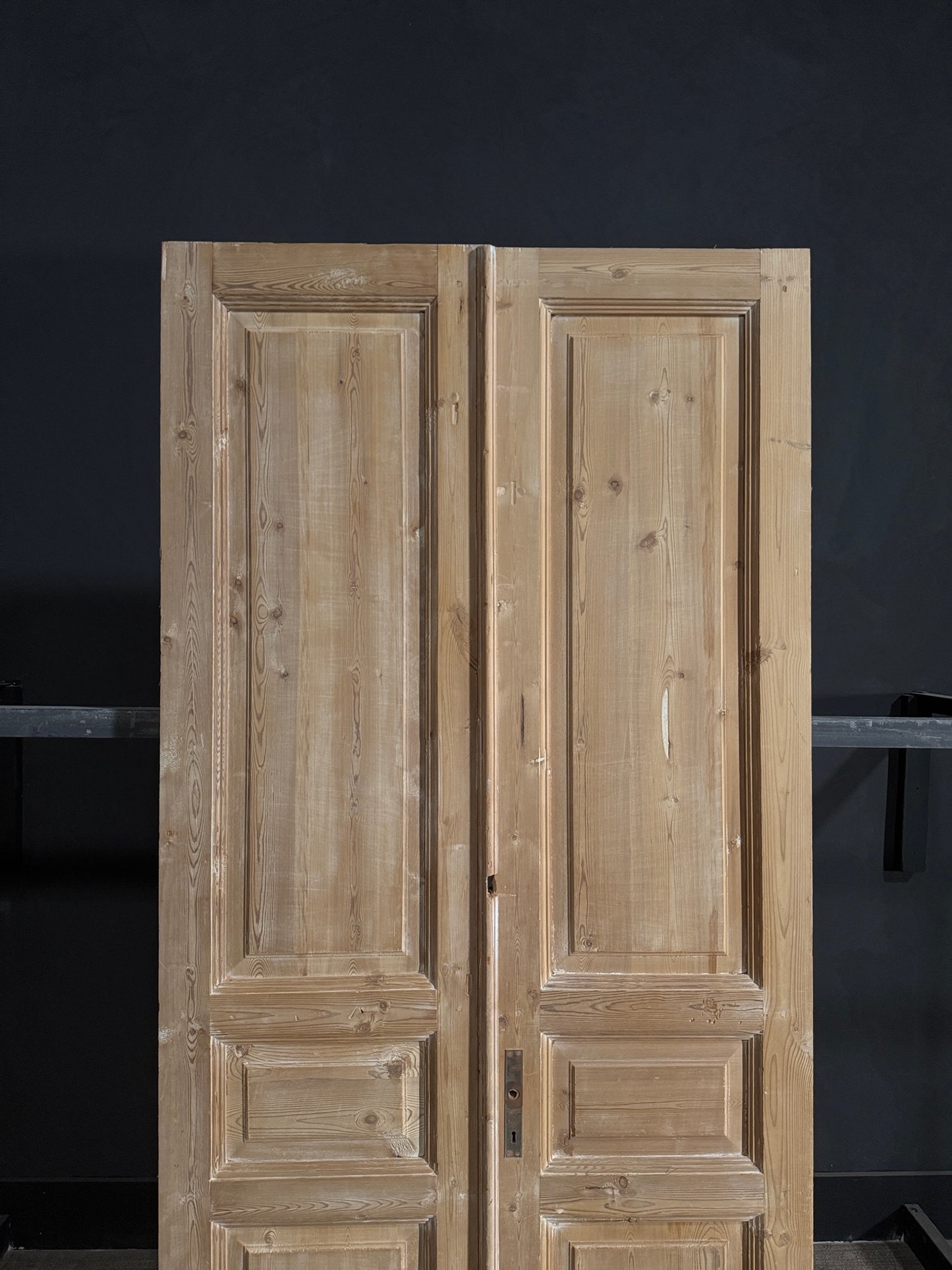 Antique 3 Panel Solid Double Doors - 44x92 - N87