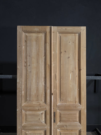 Antique 3 Panel Solid Double Doors - 44x92 - N87