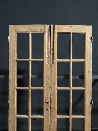 Antique Raised Panel Glass French Doors - 44x85.5 - N775