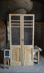 8 Lite European Antique Glass French Doors - 44.25x94 - L234