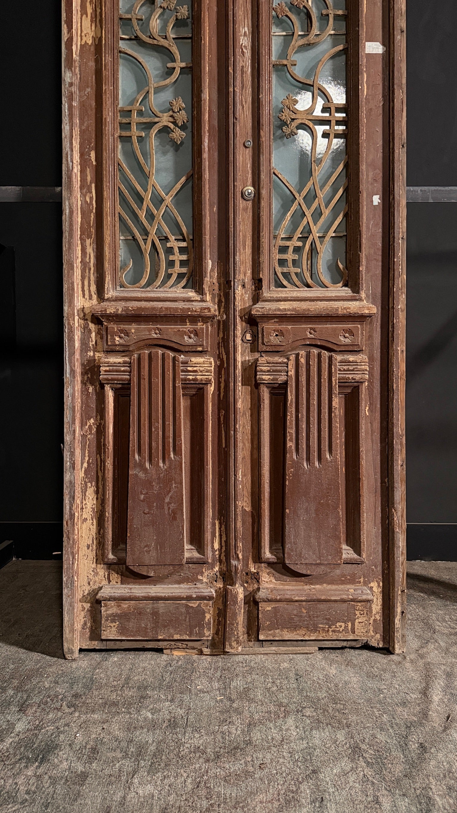 Antique Iron French Doors - 39.75x126 - N136