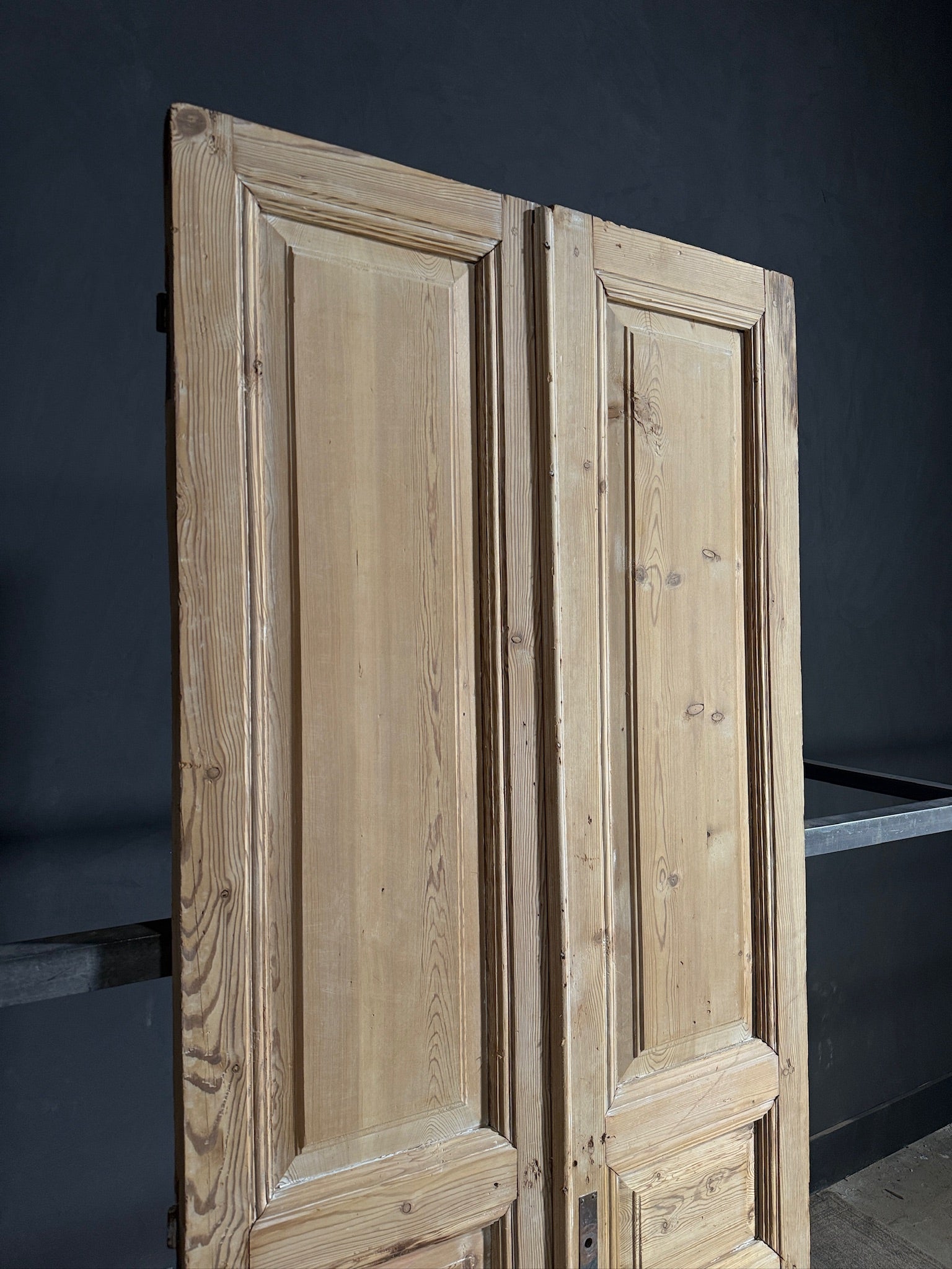 Antique 4 Panel Solid Double Doors - 39.75x97 - N619