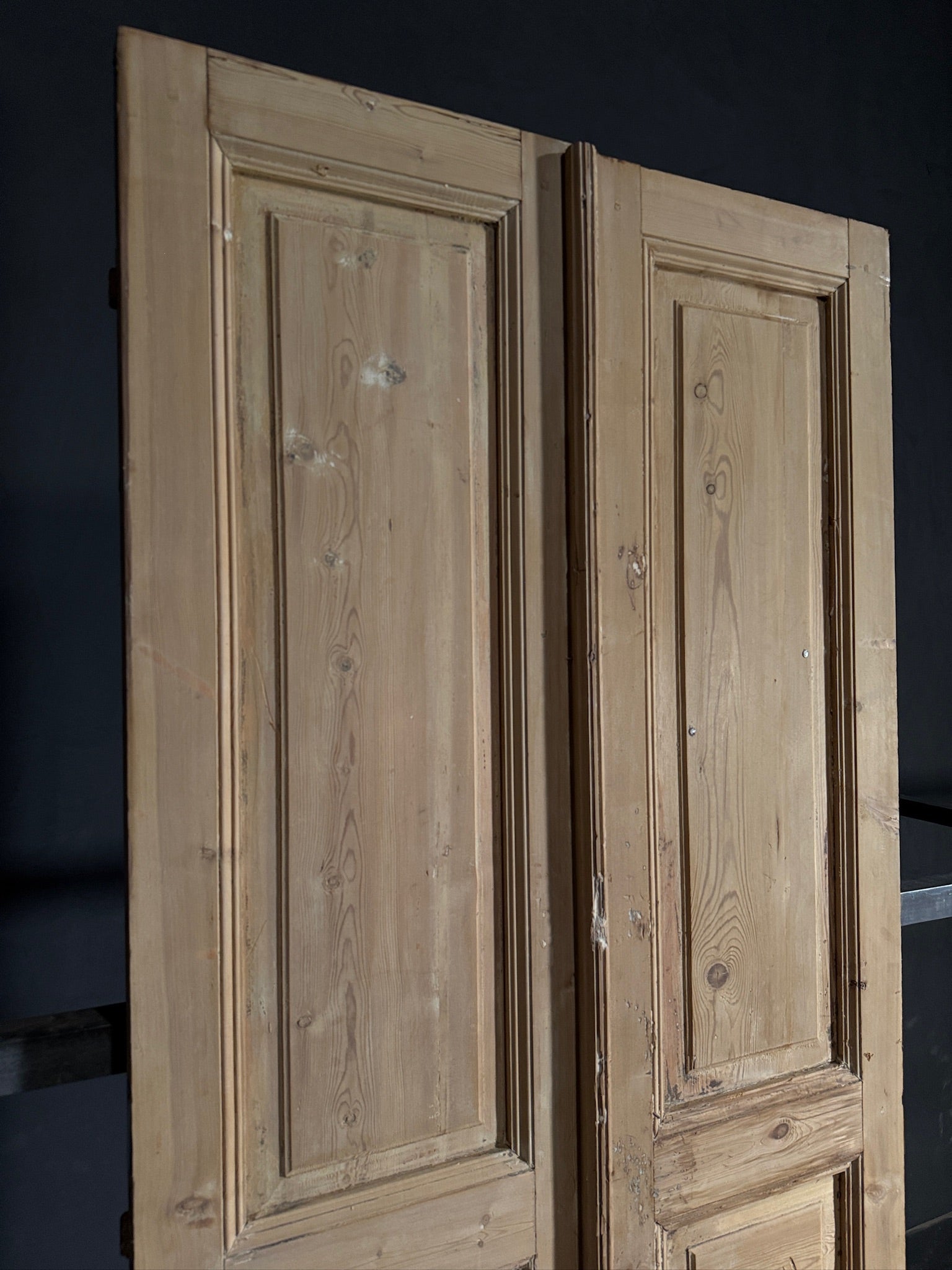 Antique 3 Panel Solid Double Doors - 40.25x97.25 - N591