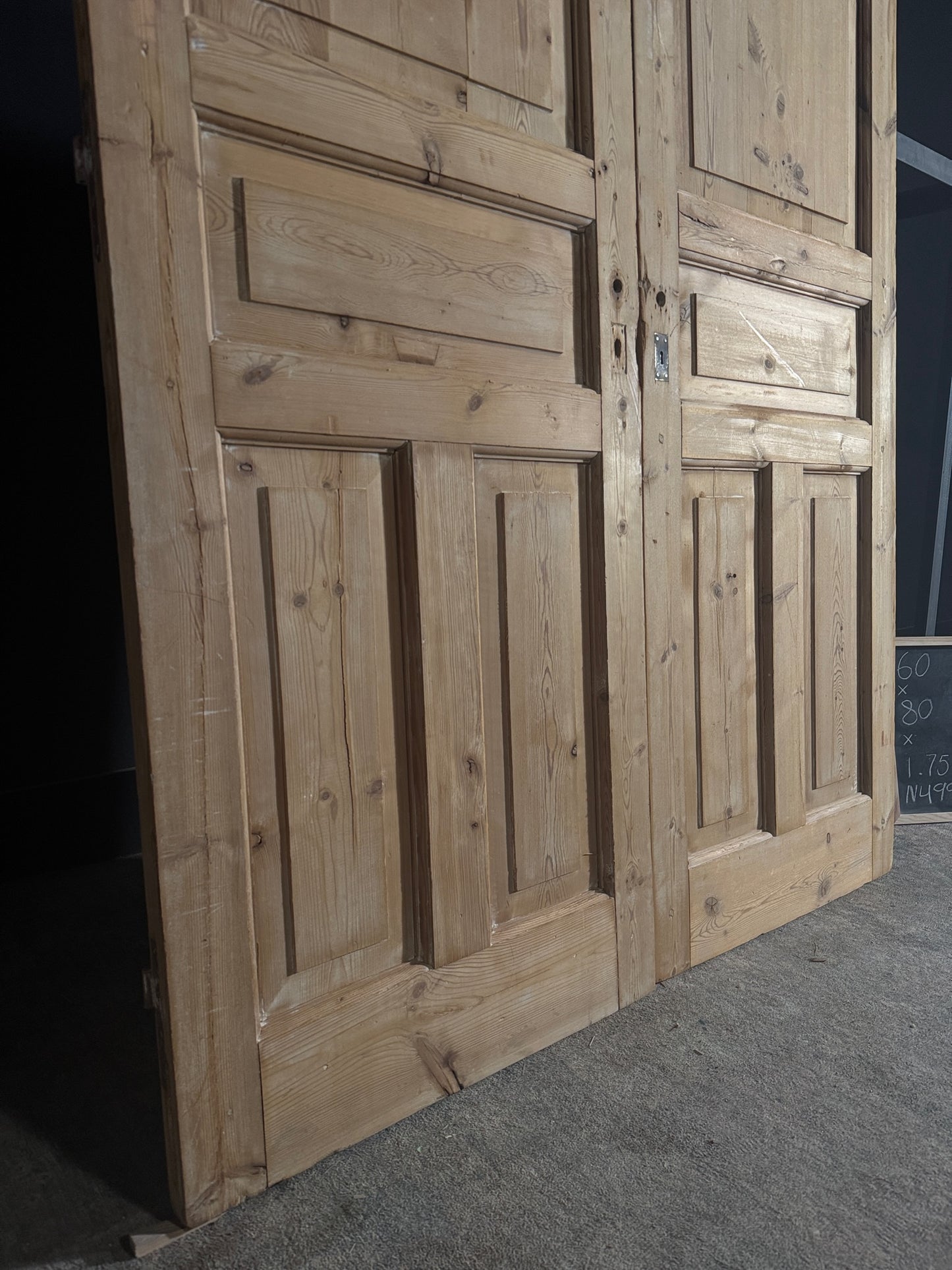 Antique 4 Panel Solid Double Doors - 60x80 - N499