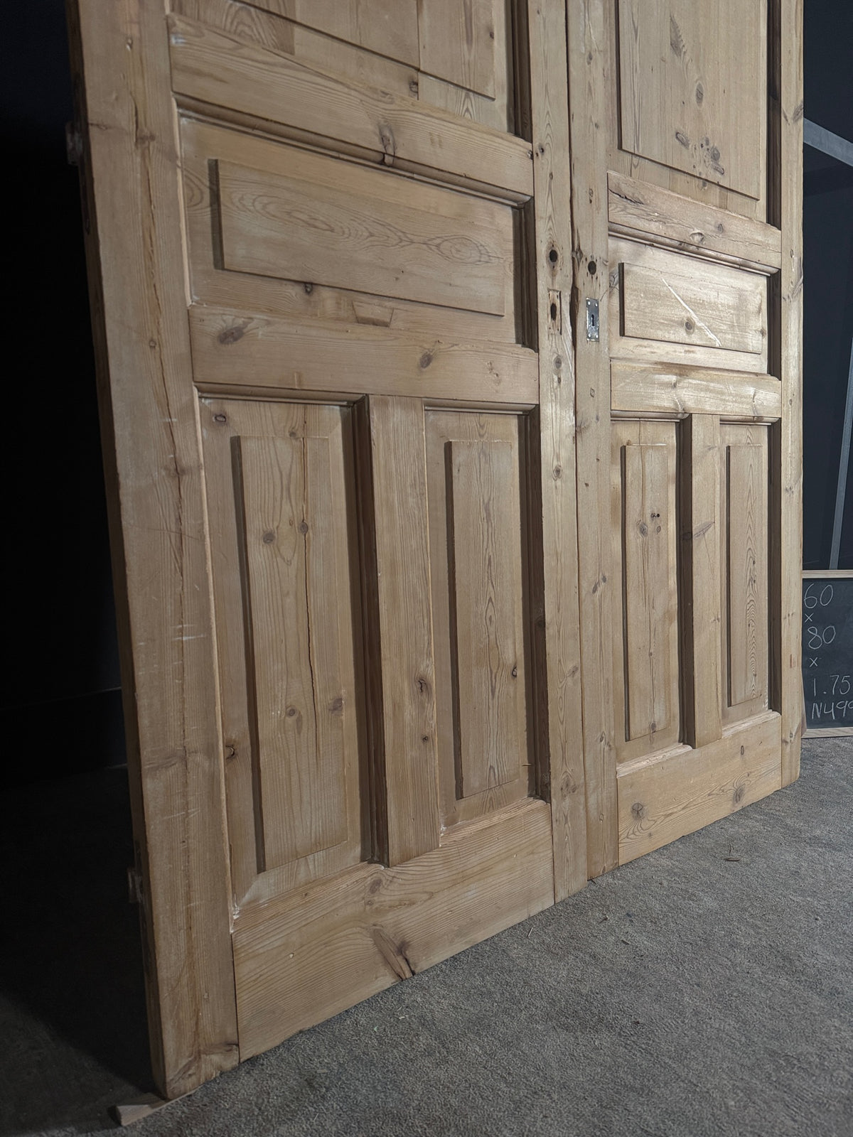 Antique 4 Panel Solid Double Doors - 60x80 - N499