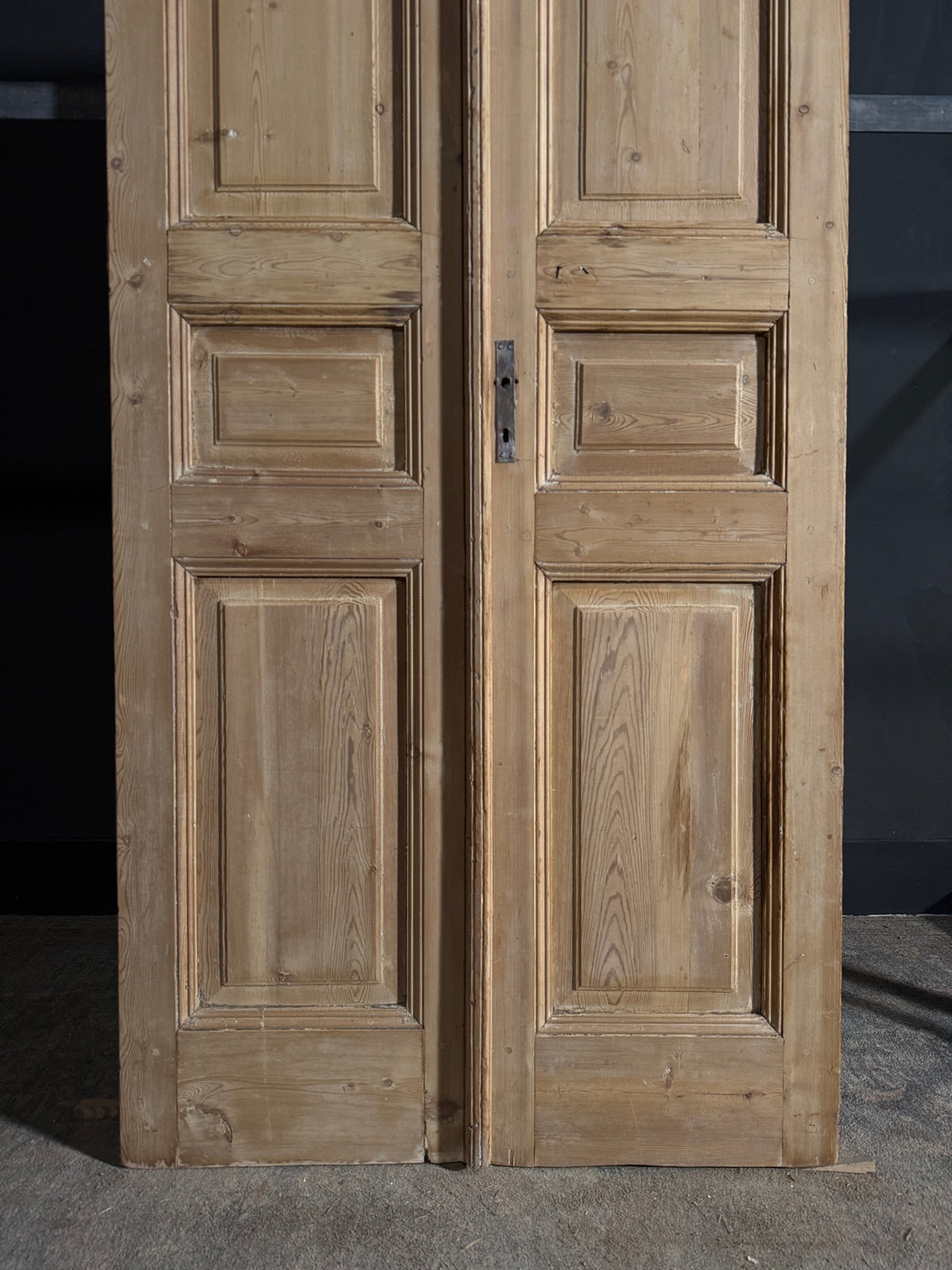 Antique 3 Panel Solid Double Doors - 39.75x97.75 - N618
