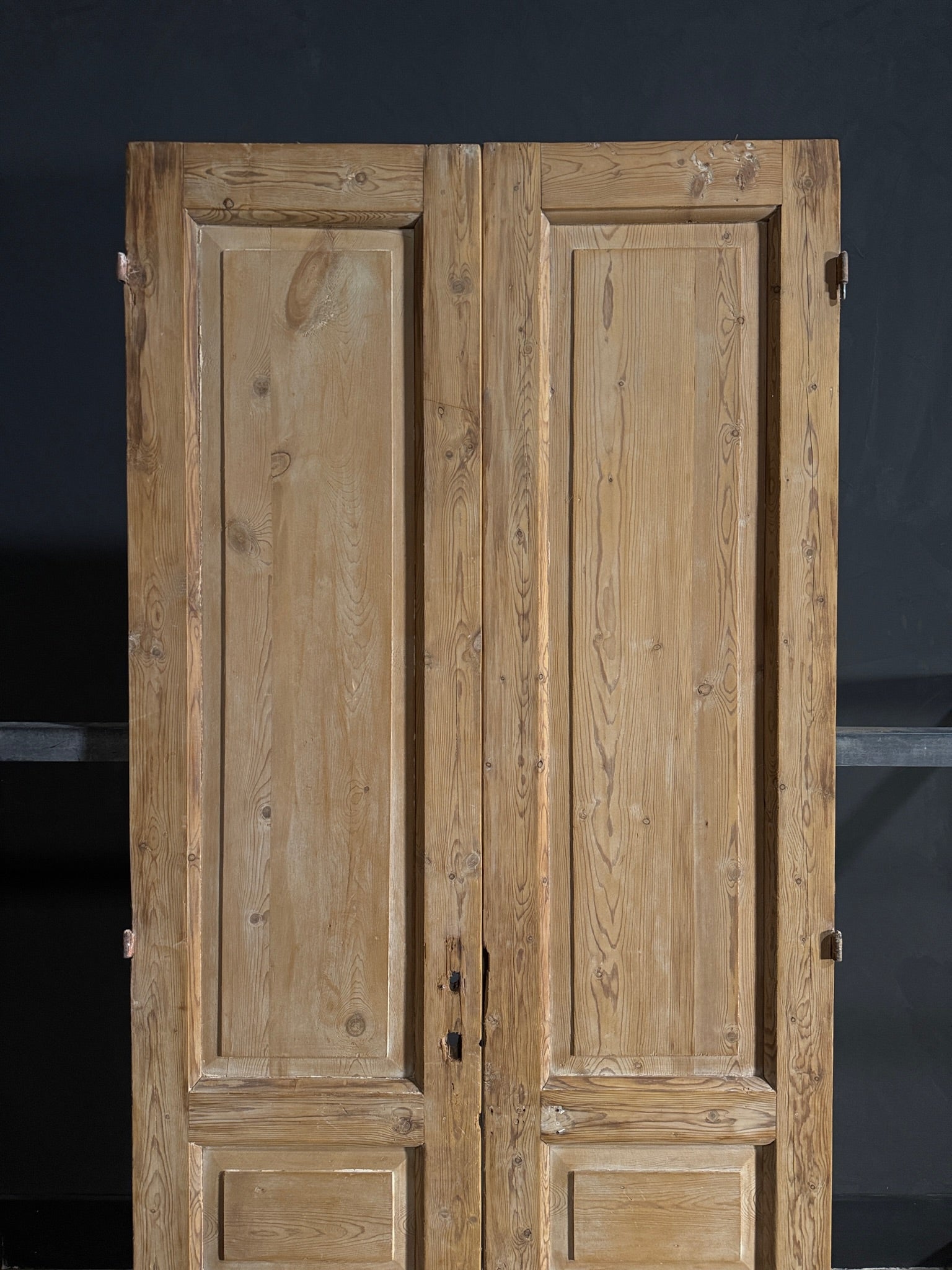 Antique 3 Panel Solid Double Doors - 39.5x92.5 - N622