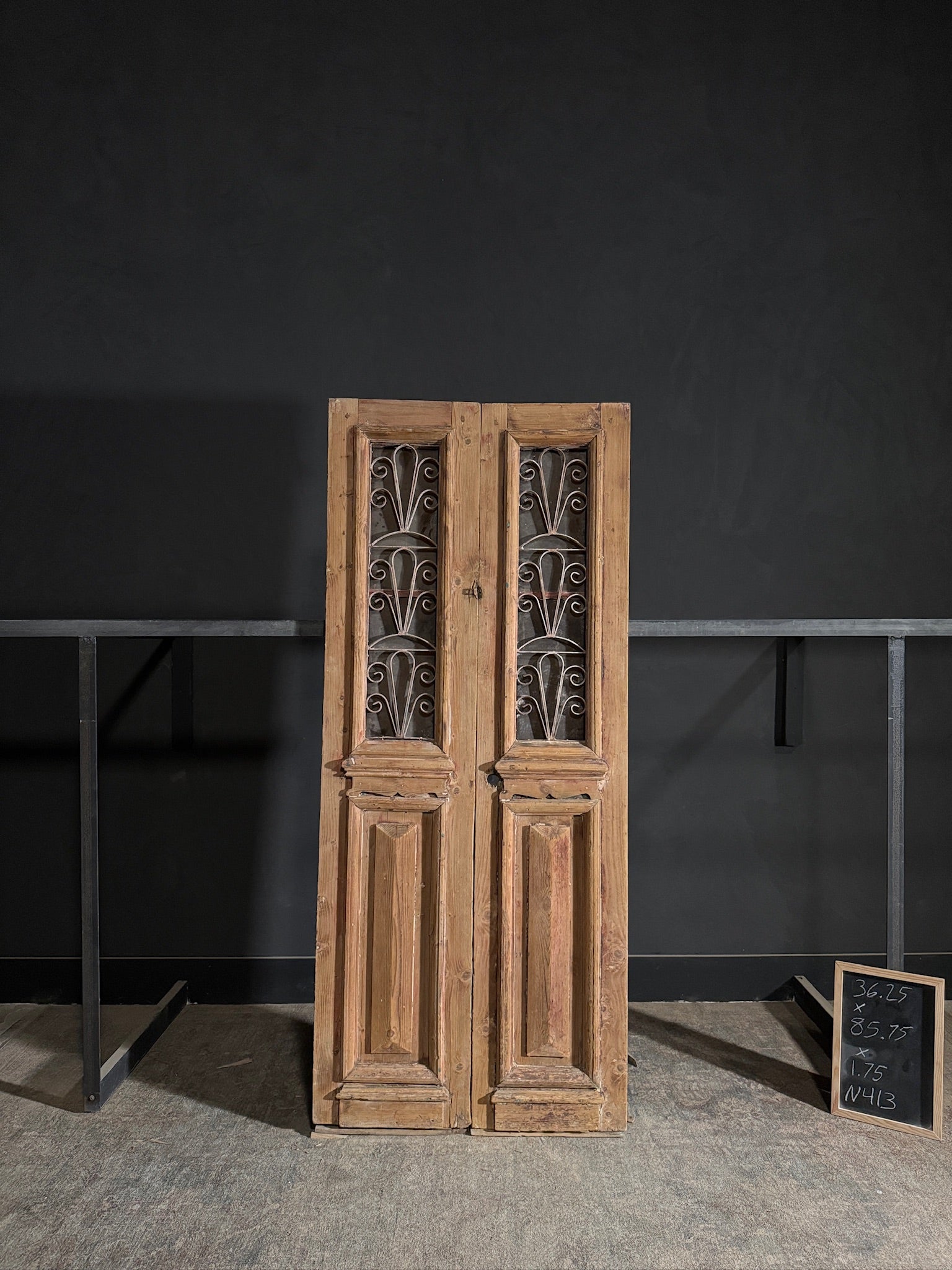 Antique Iron French Doors - 36.25x85.75 - N413
