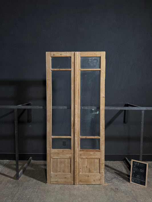 Antique Glass 2 Lite French Doors - 44x100.5 - N702