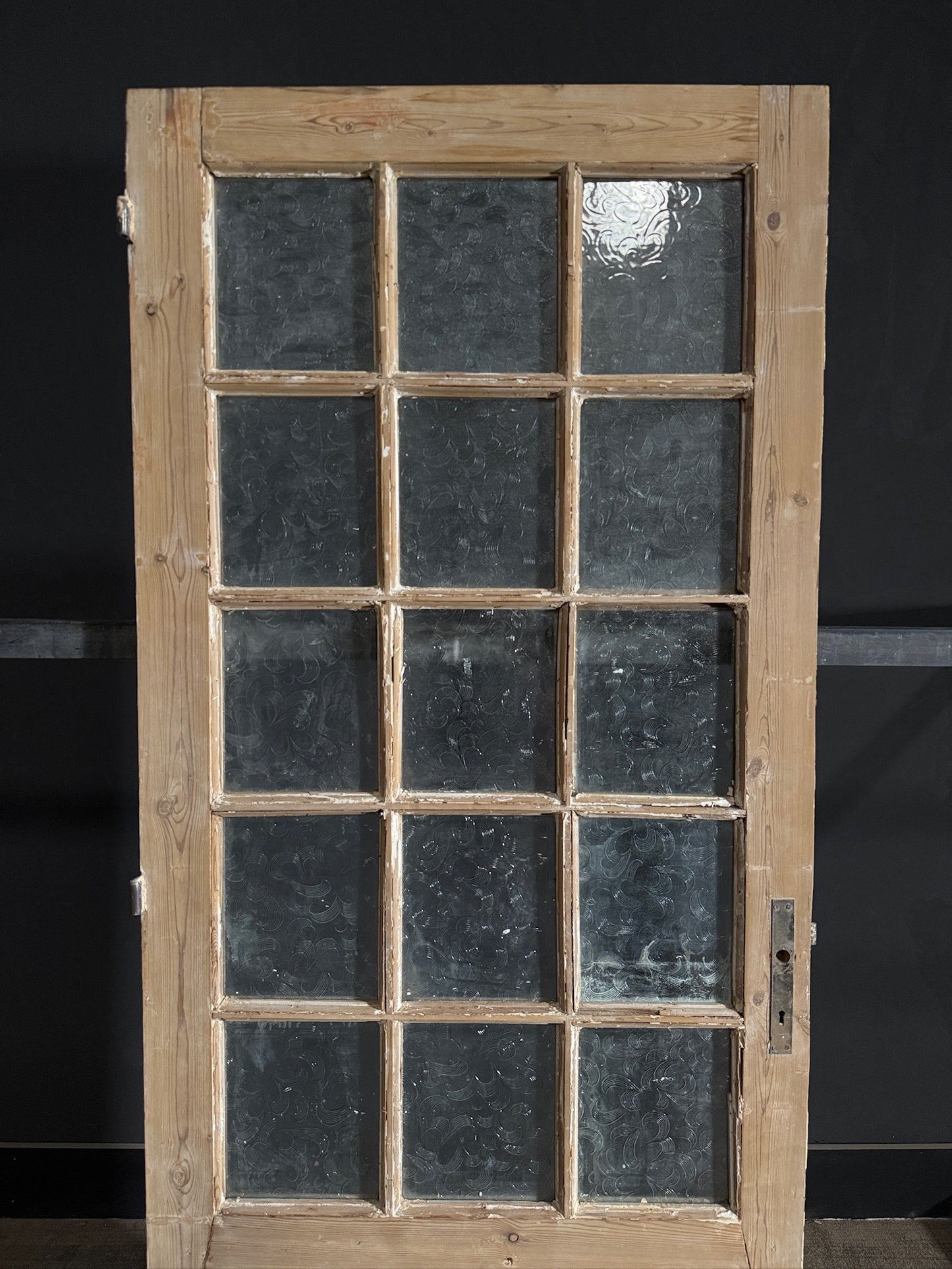 Antique Obscured Glass 15 Lite Single Door - 35.25x87 - N432