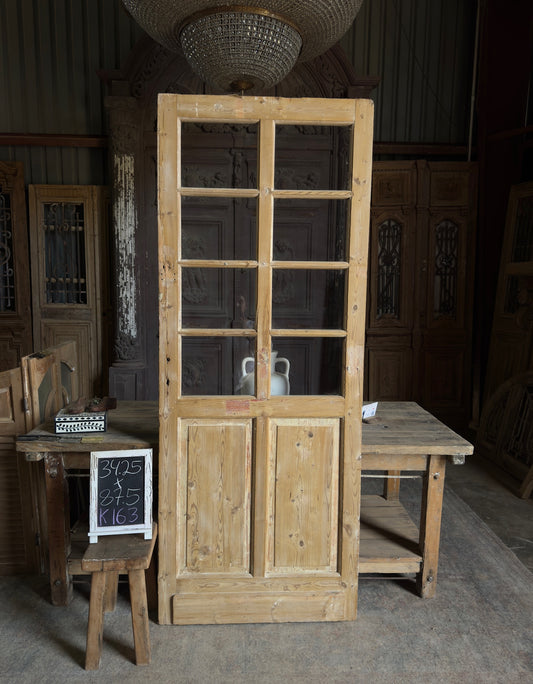 8 Lite Antique Glass Single Door - 34.25x87.5 K163