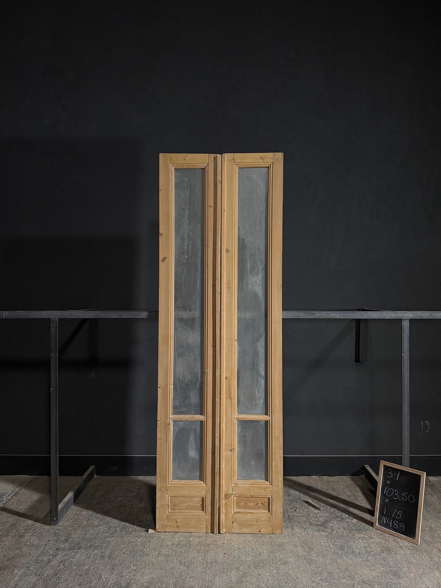 Antique Obscured Glass 1 Lite French Doors - 34x103.5 - N489