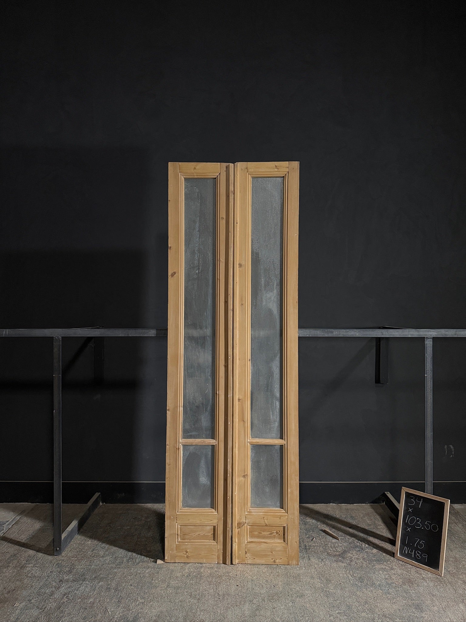 Antique Obscured Glass 1 Lite French Doors - 34x103.5 - N489