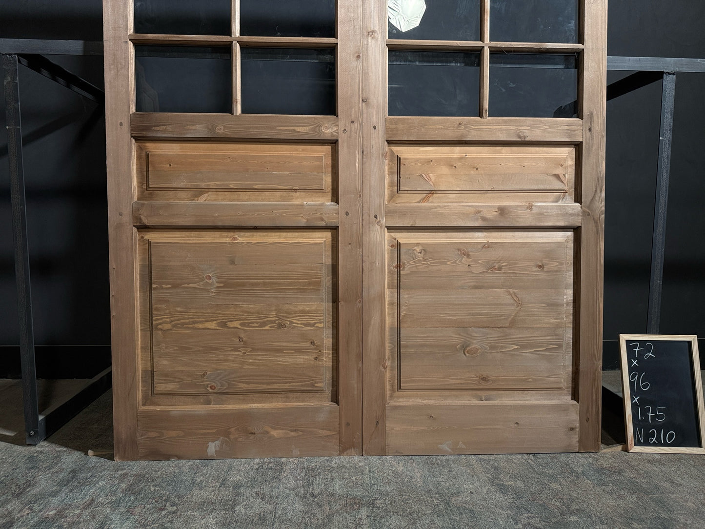 Handcrafted 8 Lite Glass French Doors - 72x96 - N210
