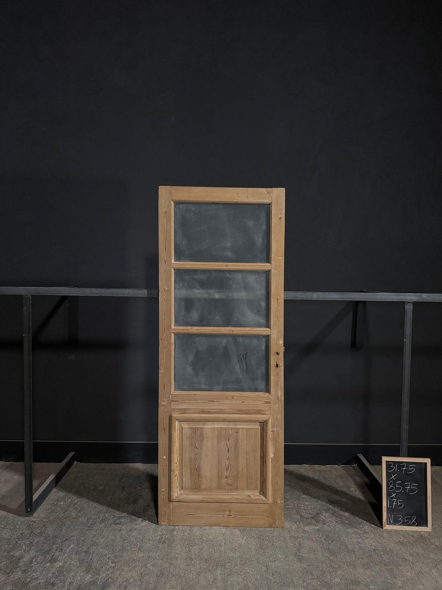 Antique Obscured Glass 3 Lite Single Door - 31.75x85.75 - N358