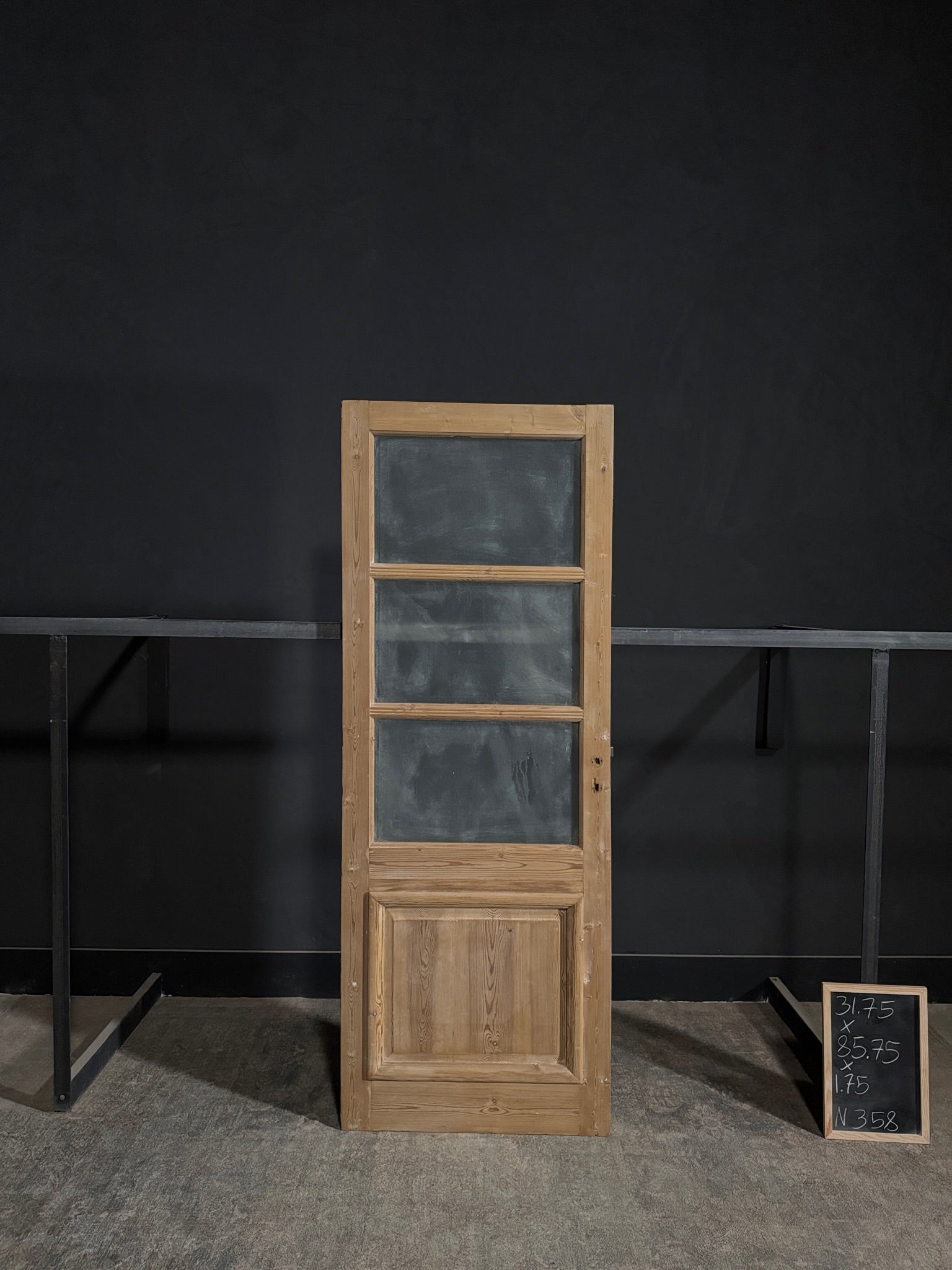 Antique Obscured Glass 3 Lite Single Door - 31.75x85.75 - N358