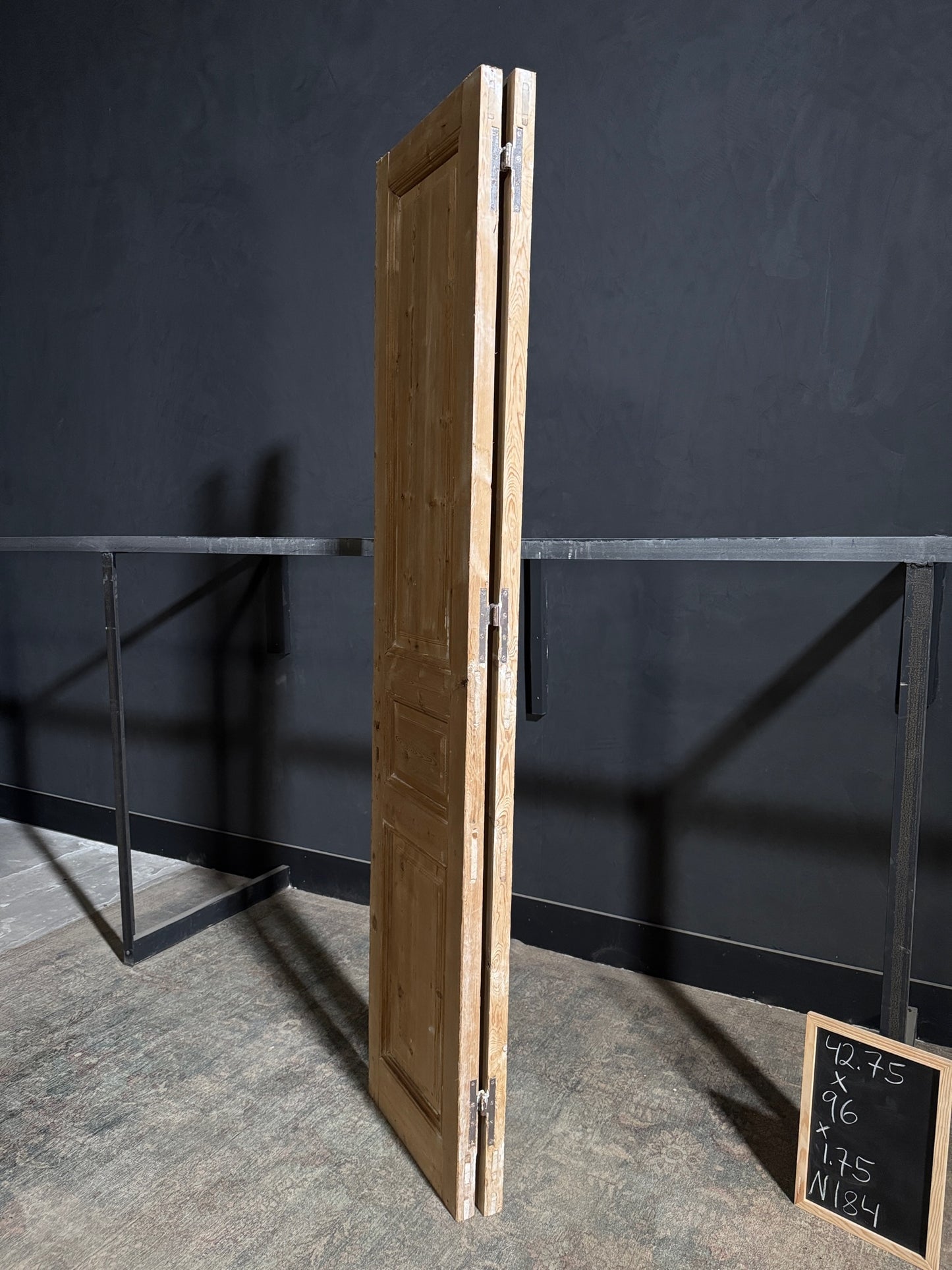 Antique 3 Panel Solid Double Doors - 42.75x96 - N184