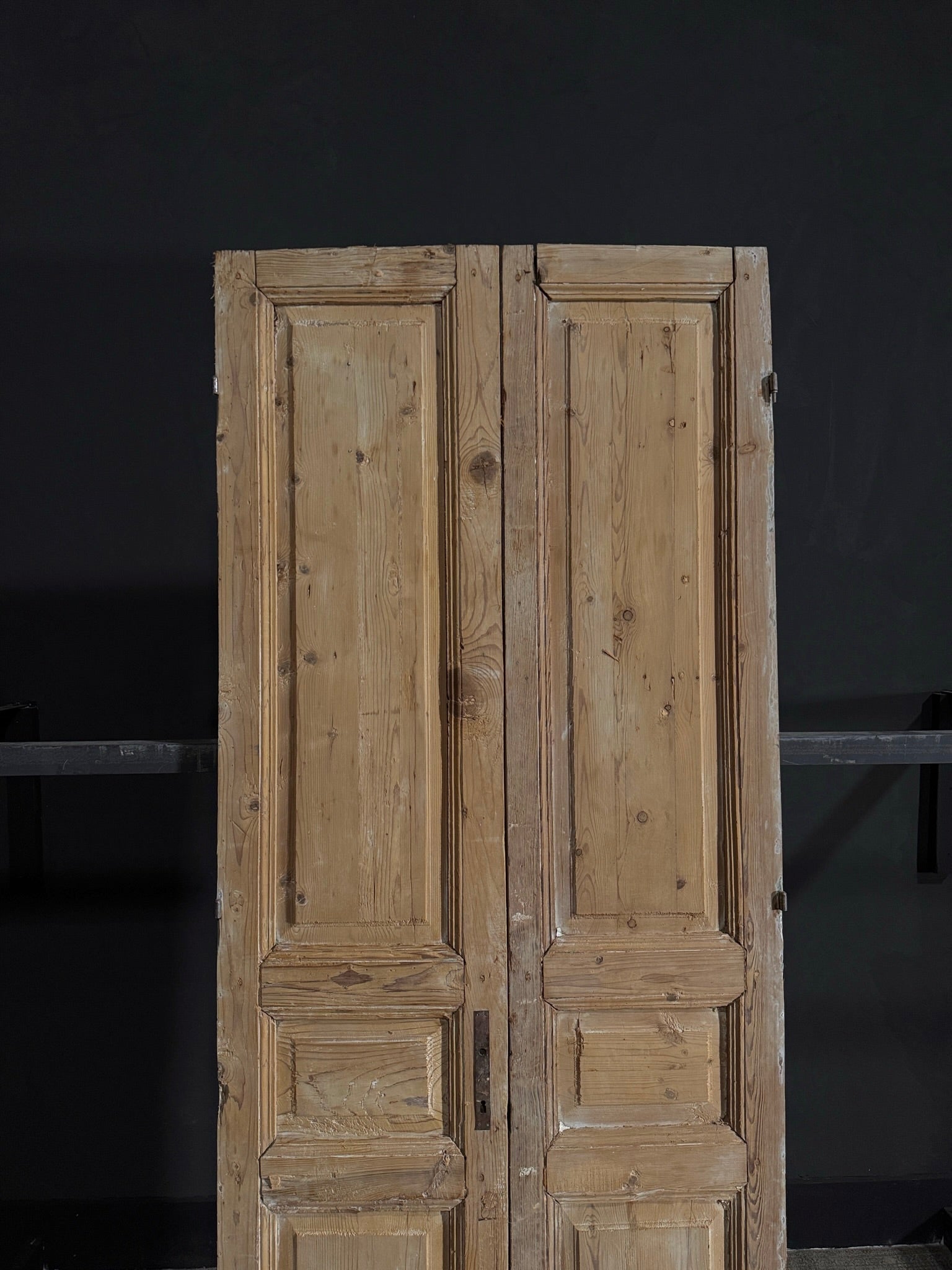 Antique Iron 3 Panel Double Doors - 37x93 - N26