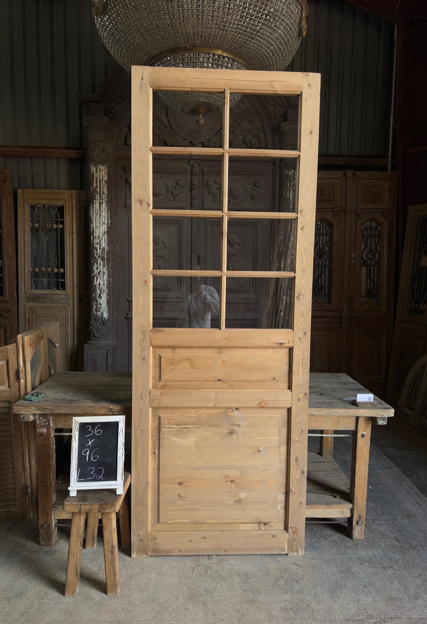 Handcrafted 8 Lite Single Glass Door - 36x96 L32