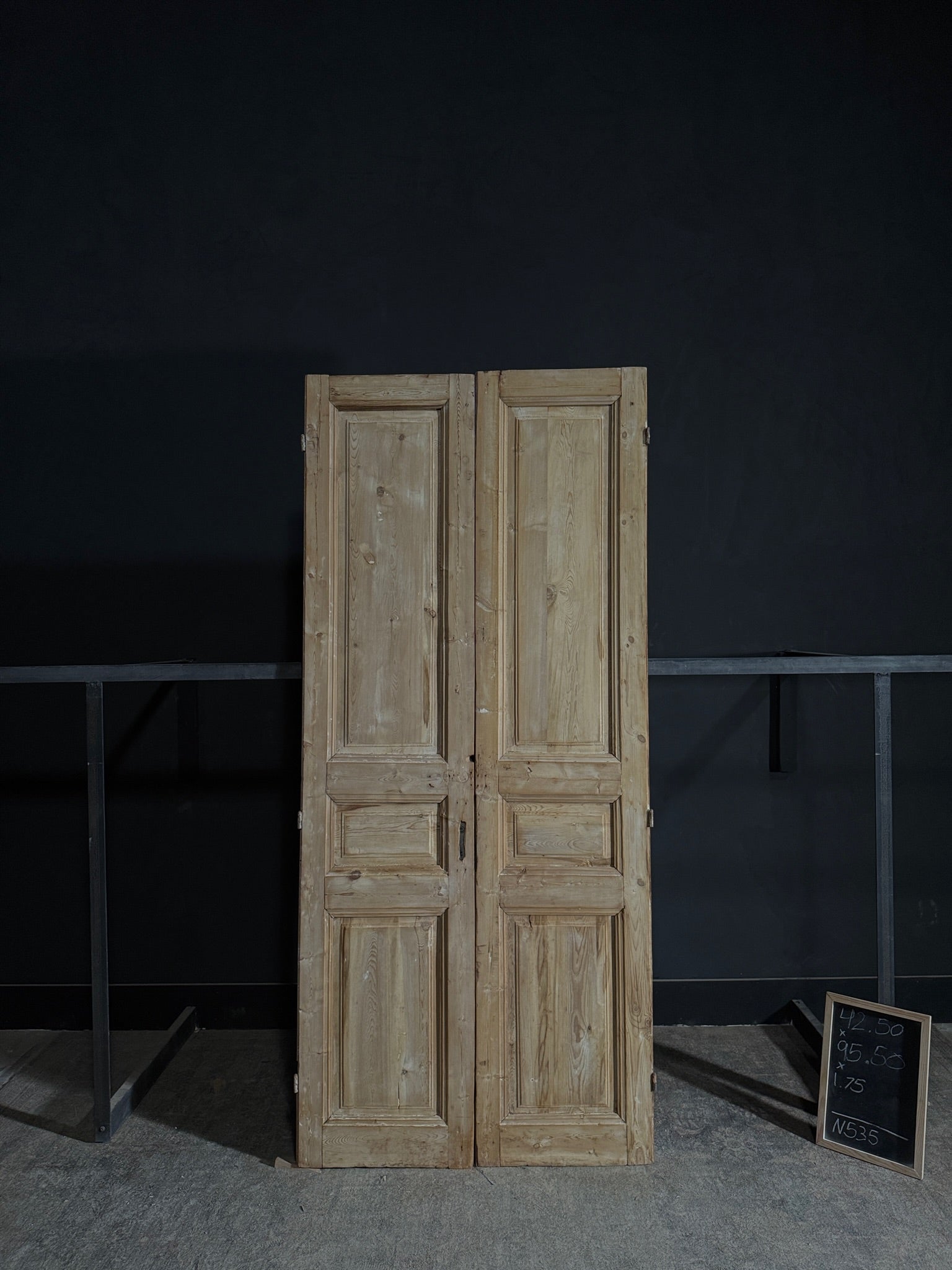 Antique 3 Panel Solid Double Doors - 42.5x95.5 - N535