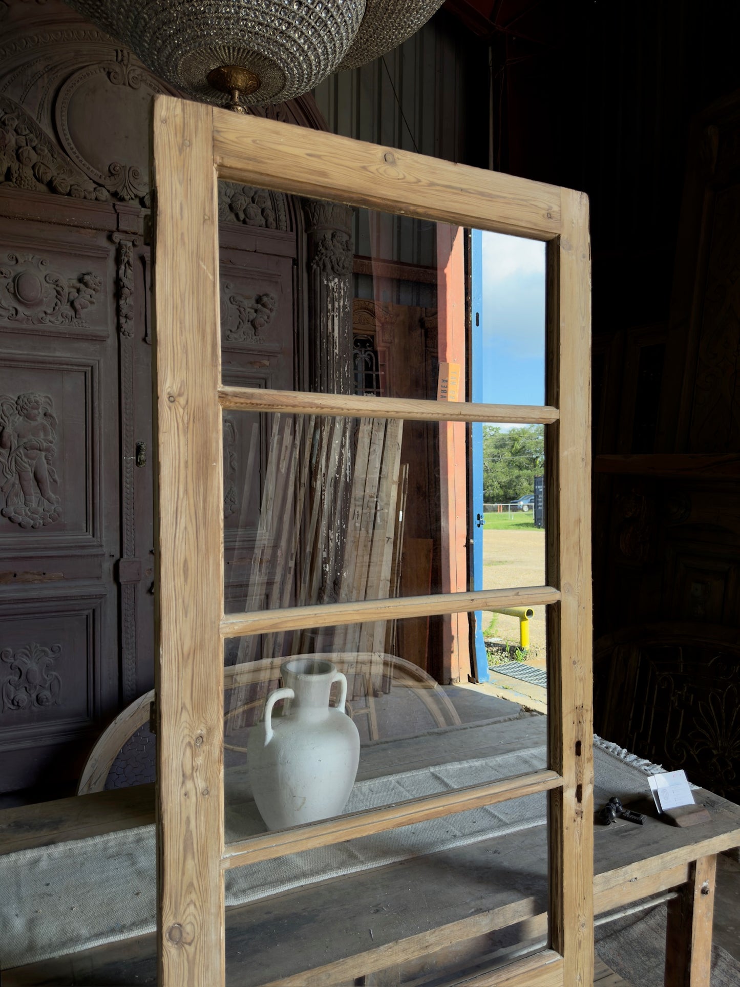 4 Lite Antique Glass Single Door - 32x83.5 J244