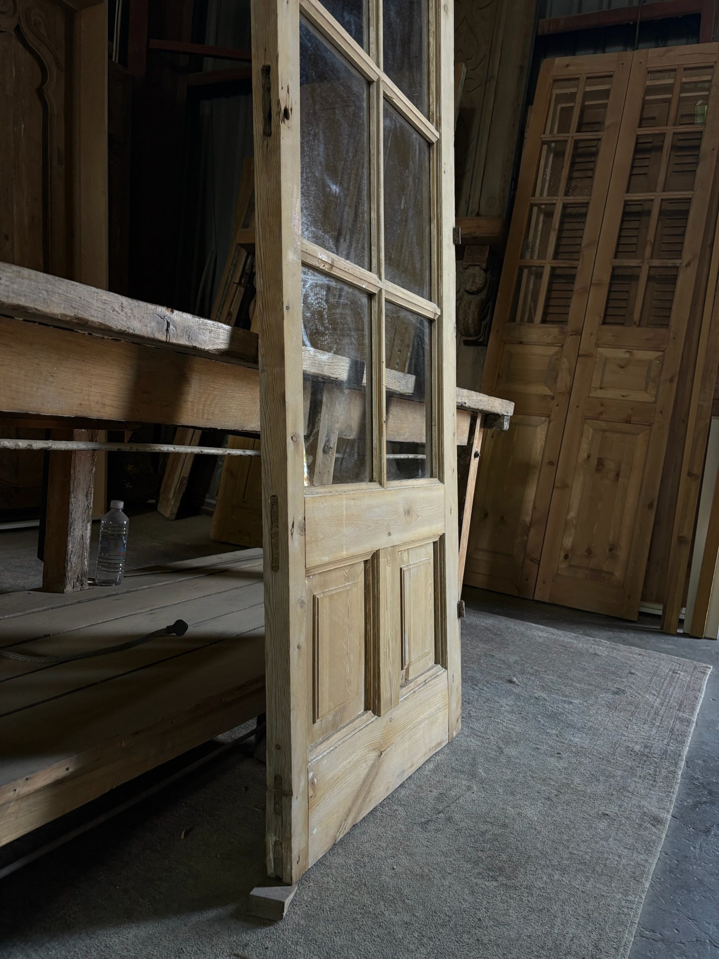 8 Lite Antique Glass Single Door - 27.5x83 - L76