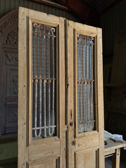 Simple Antique Iron French Doors - 39.75x92 J4