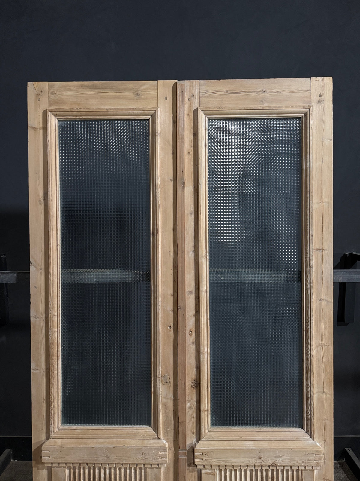 Antique Fluted 1 Lite French Doors - 52.25x93 - N712