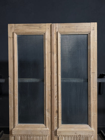 Antique Fluted 1 Lite French Doors - 52.25x93 - N712