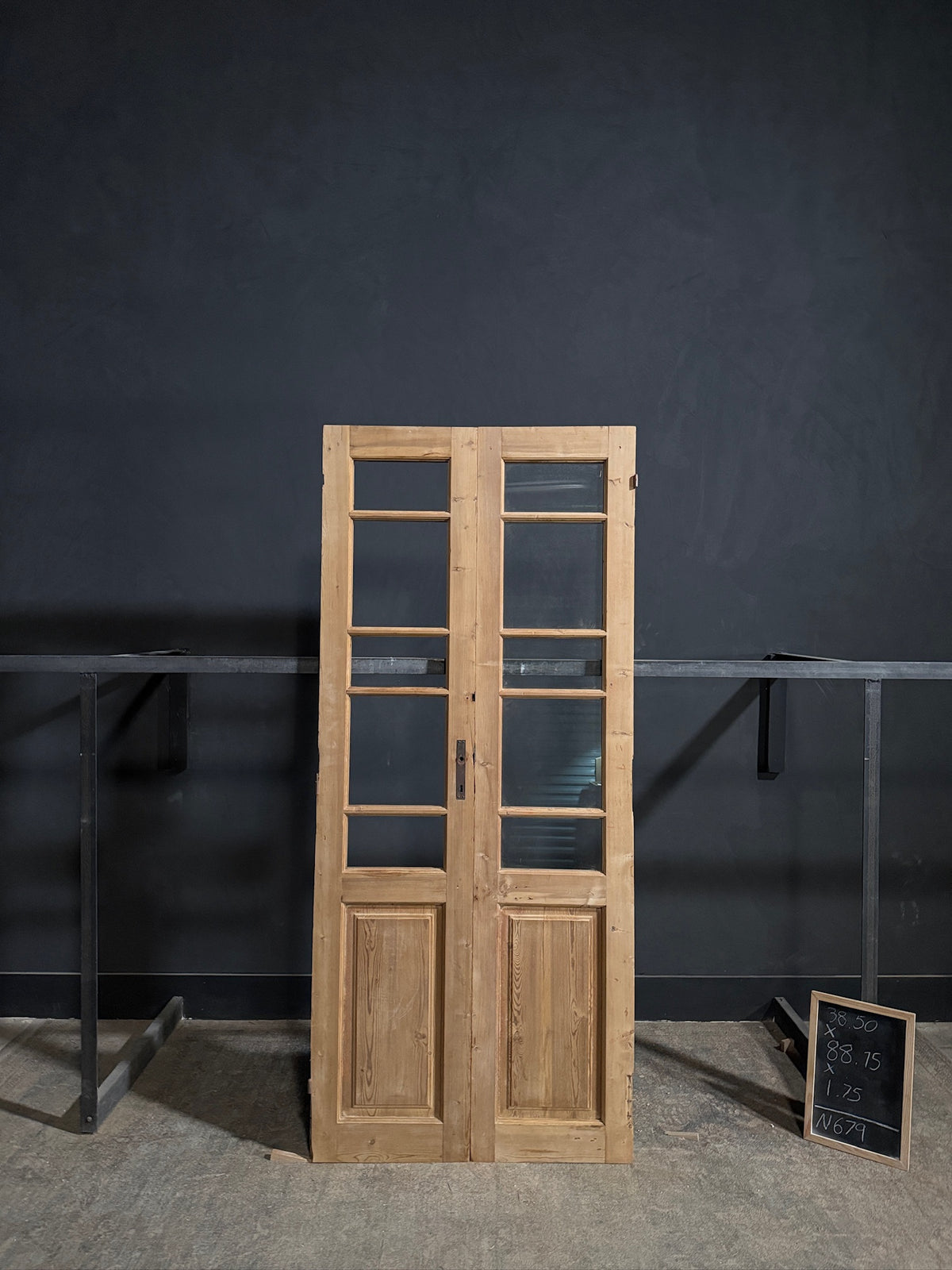 Antique Glass 5 Lite French Doors - 38.5x88.75 - N679
