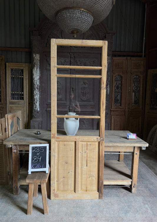 19th Century Antique Glass Single Door - 28.5x84 K261
