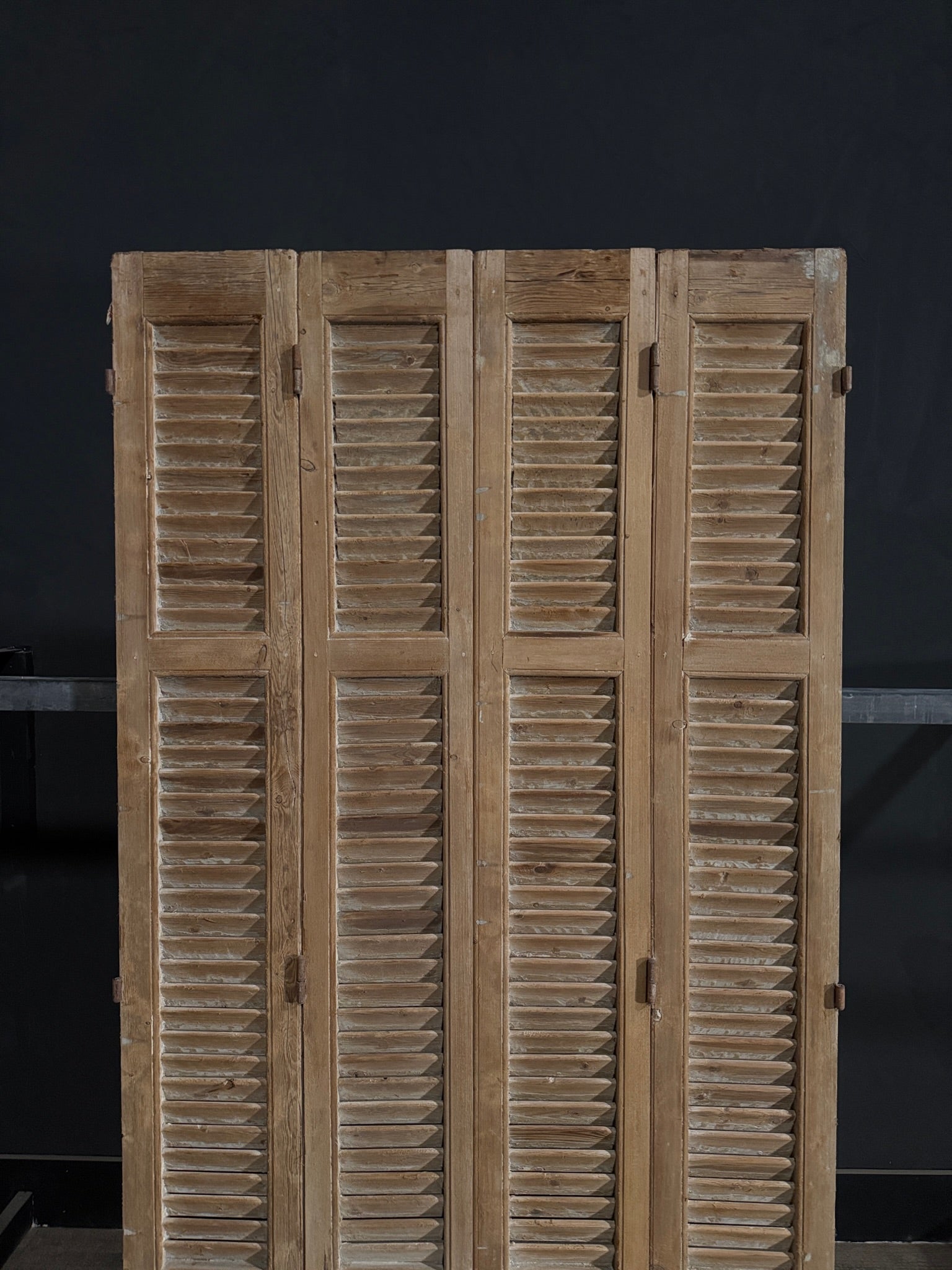 Antique Louvered 3 Panel Bi-Fold Doors - 43.5x86 - N396