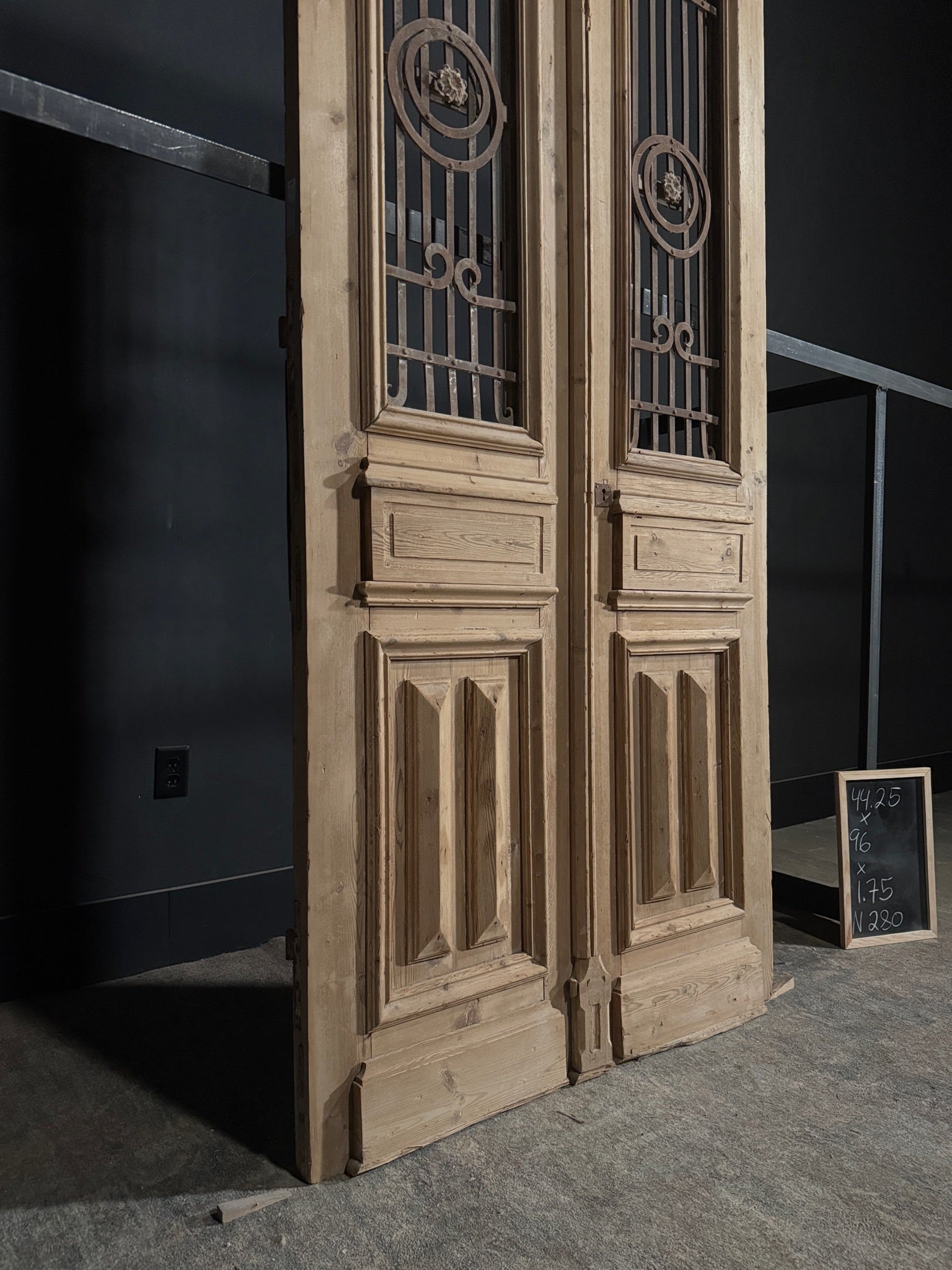 Antique Iron French Doors - 44.25x96 - N280