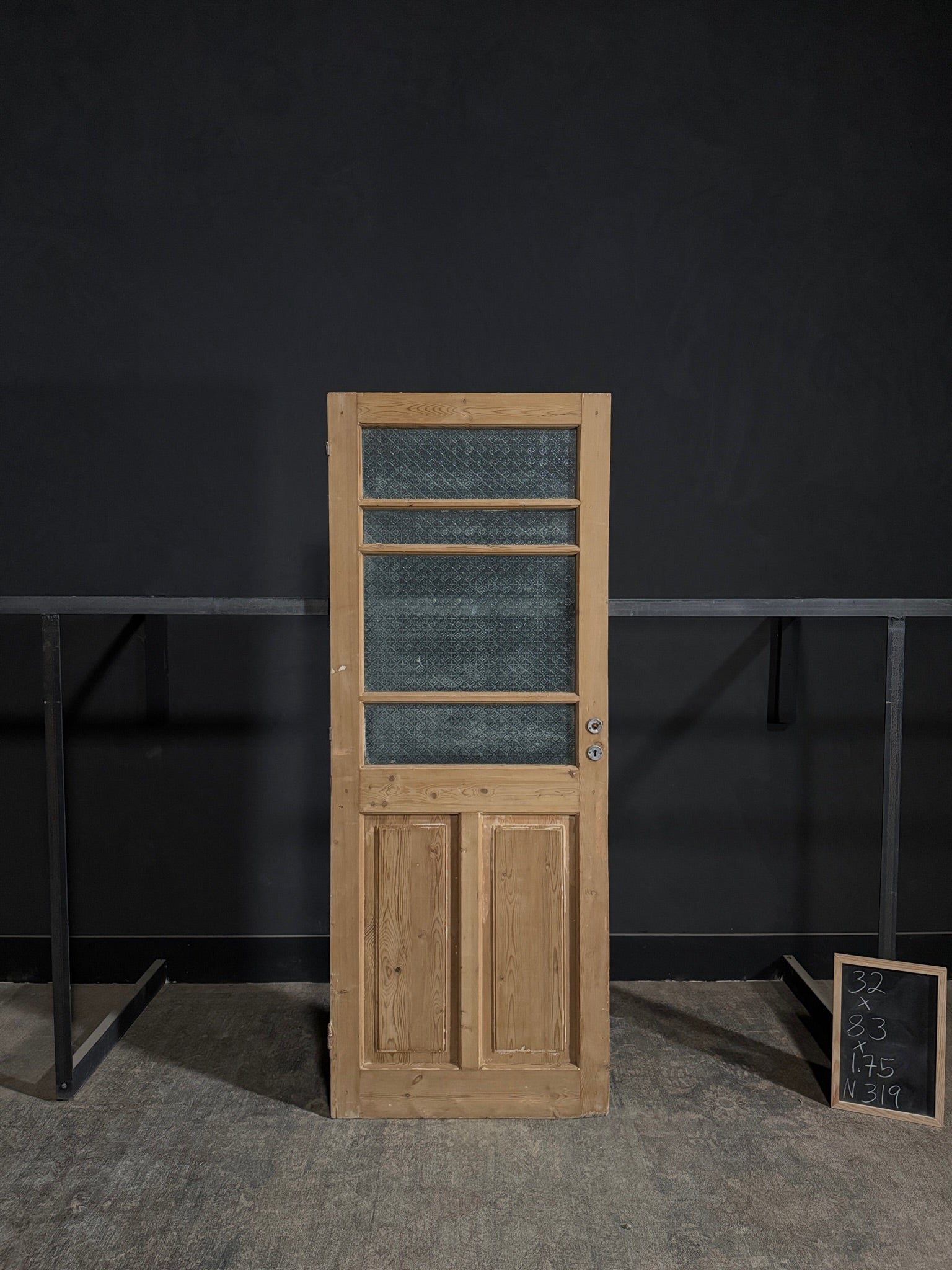Antique Obscured Glass 4 Lite Single Door - 32x83 - N319