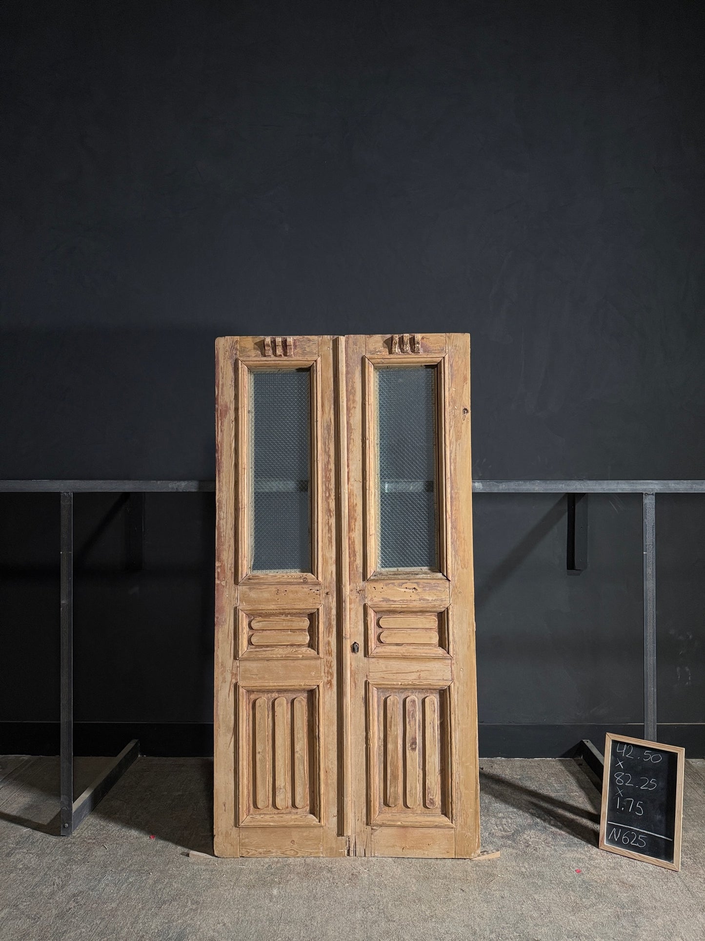 Antique Fluted 1 Lite French Doors - 42.5x82.25 - N625