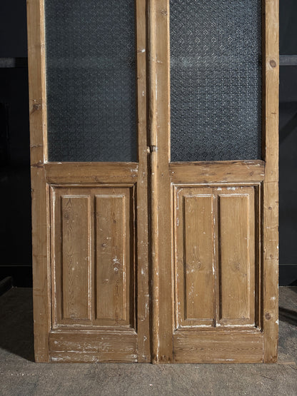 Antique Obscured Glass 1 Lite French Doors - 47.25x93.25 - N662