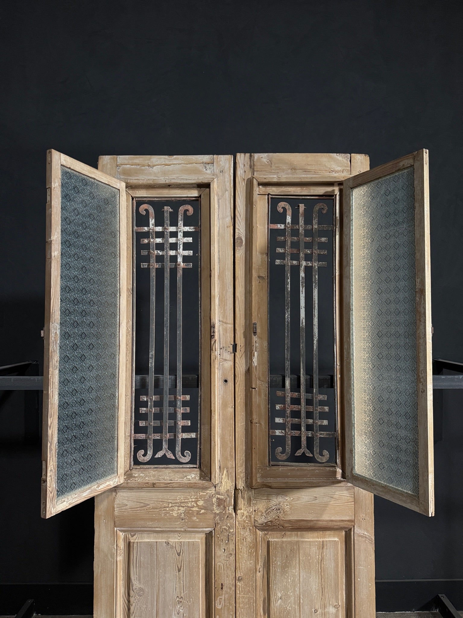 Antique Iron French Doors - 43.5x96 - N72