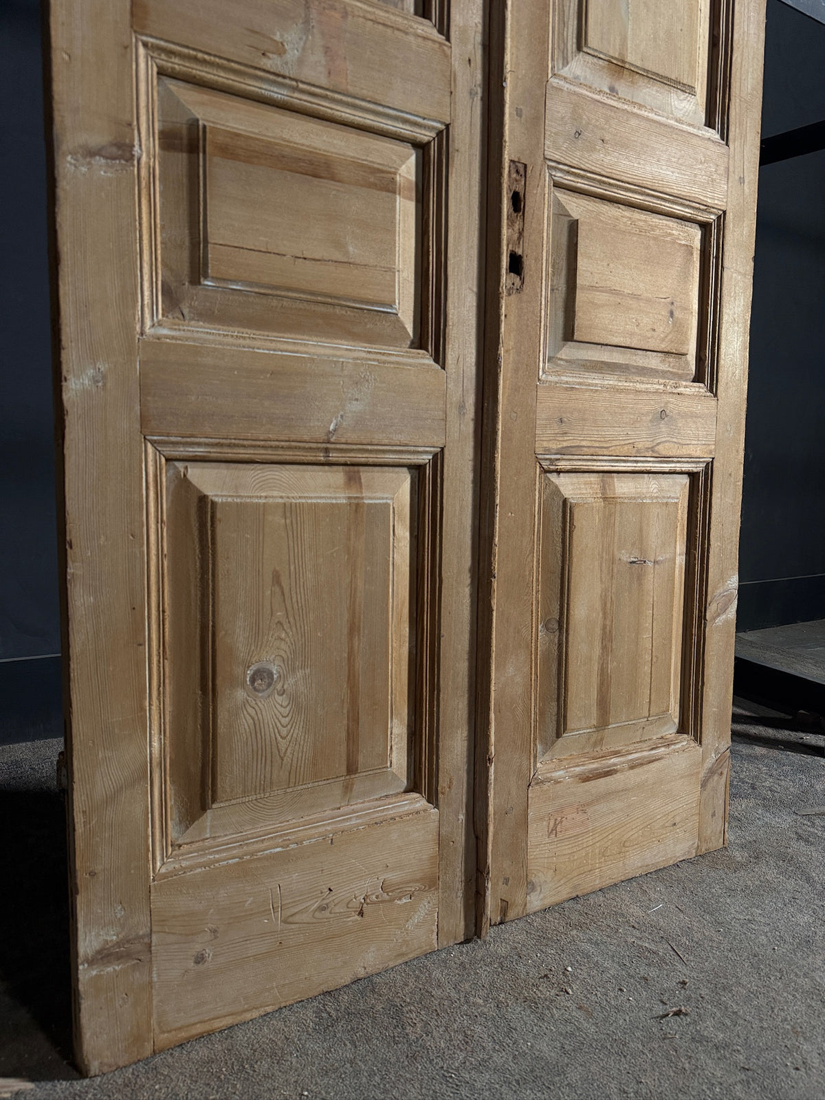 Antique 3 Panel Solid Double Doors - 41.5x94 - N647