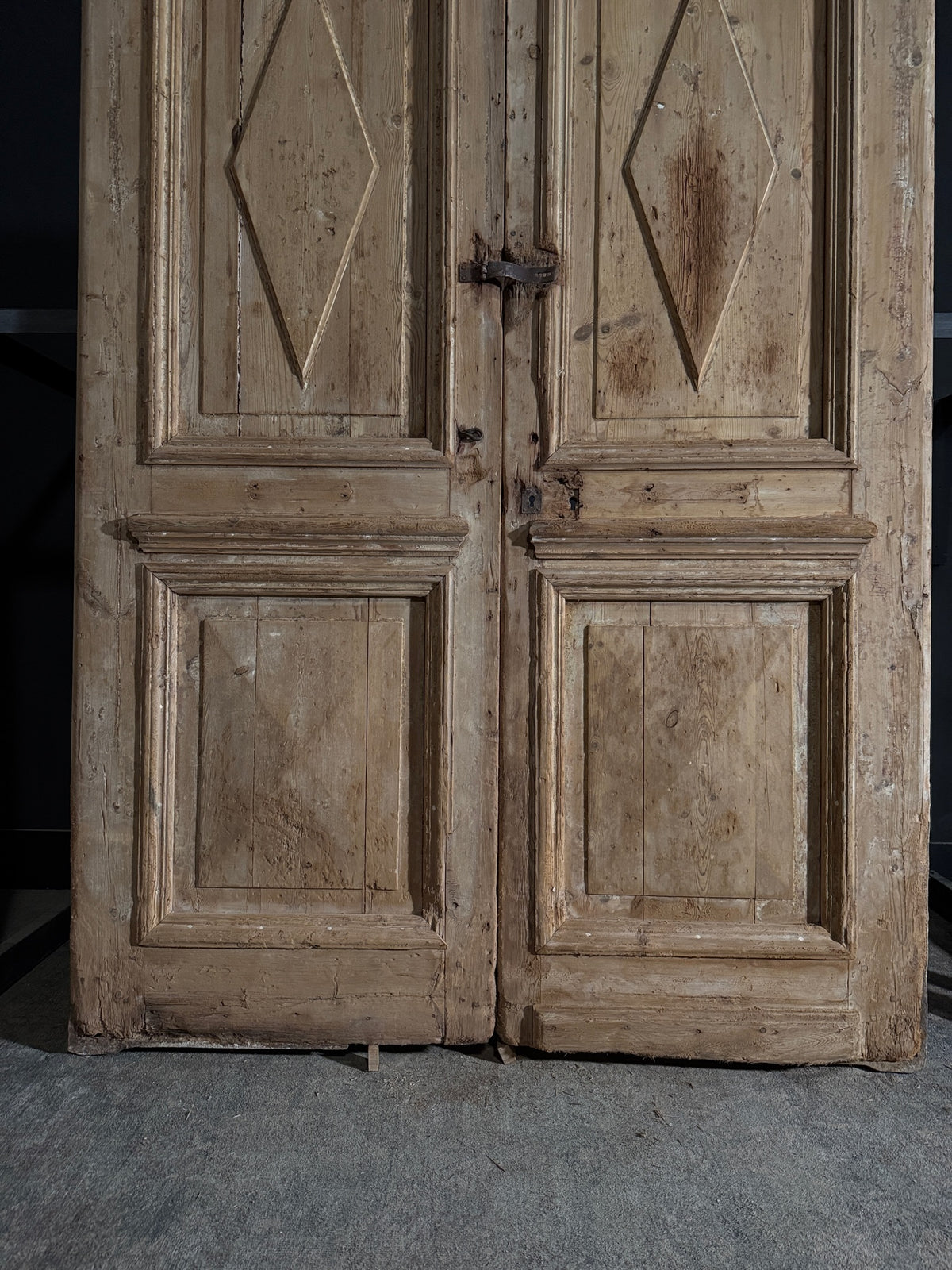 Antique Carved 2 Panel Double Doors - 67.5x101 - N510