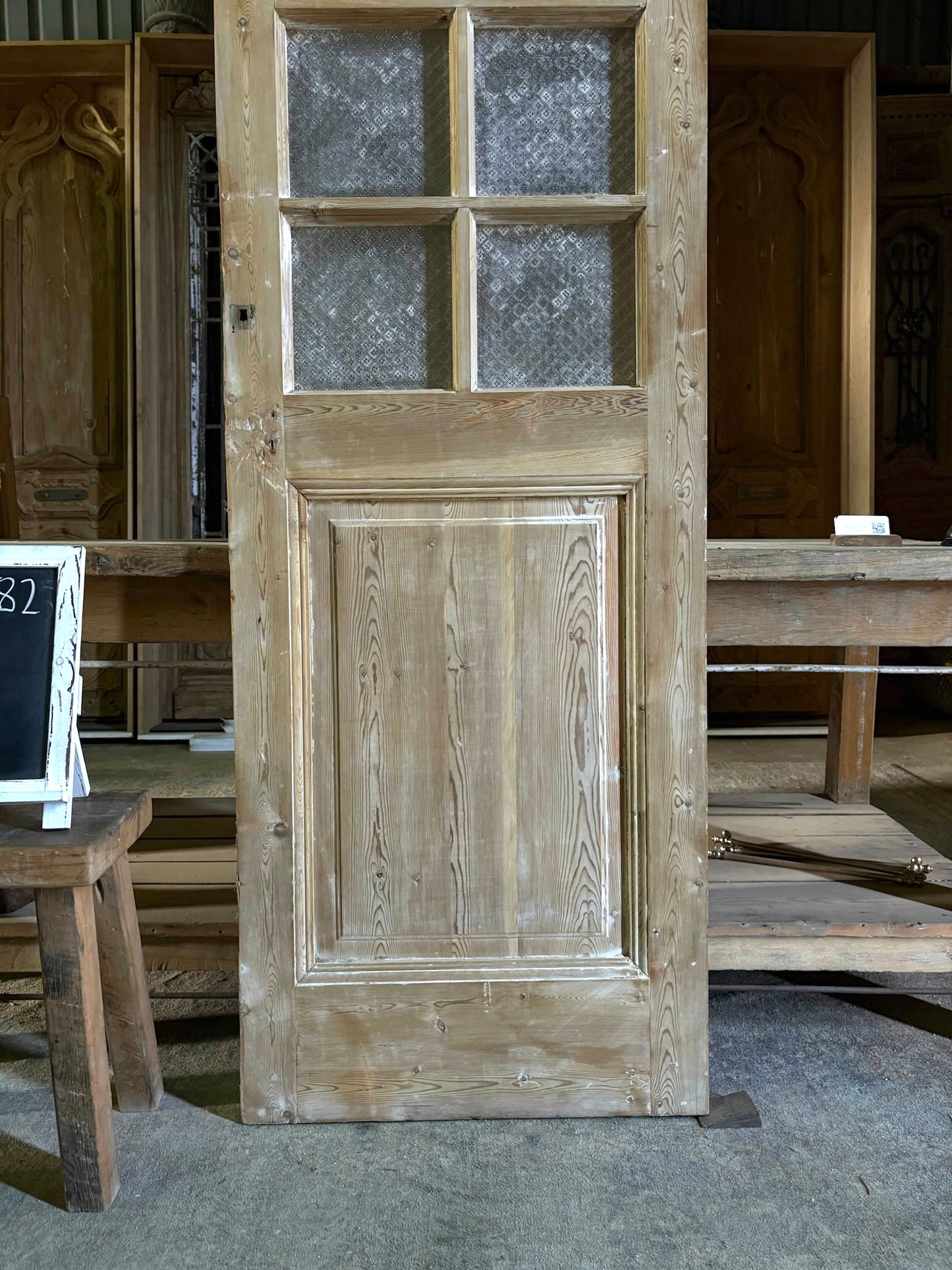 8 Lite Antique Glass Single Door - 25.5x82 - L68