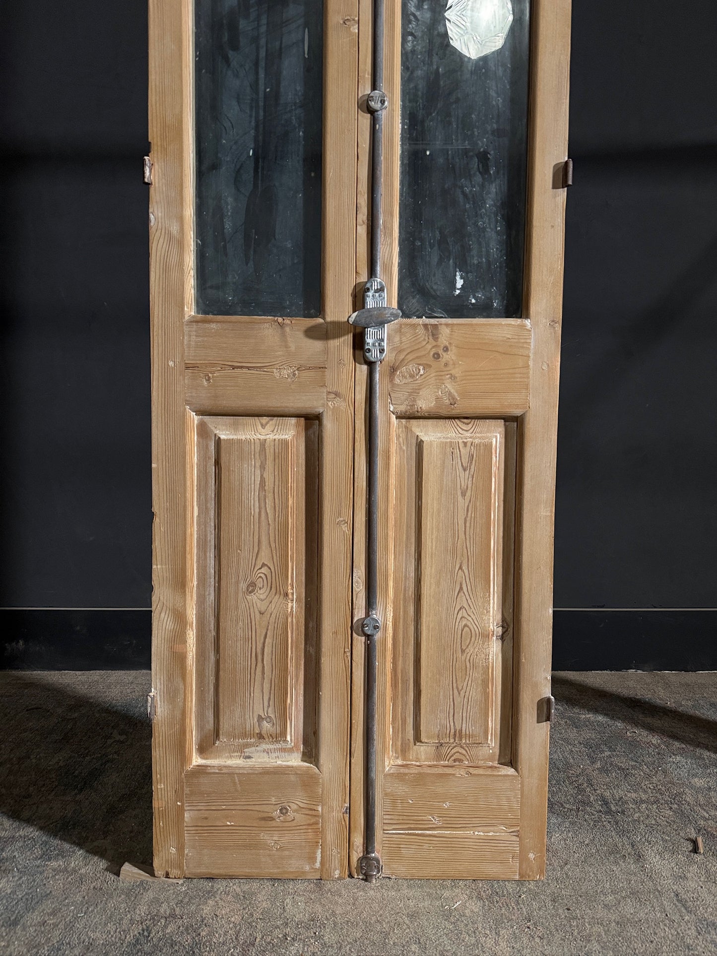 Antique Glass 3 Lite French Doors - 24.5x84 - N468