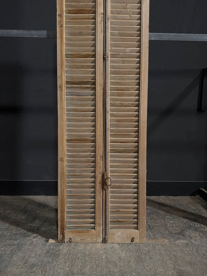 Antique Louvered Double Doors - 25x85 - N292