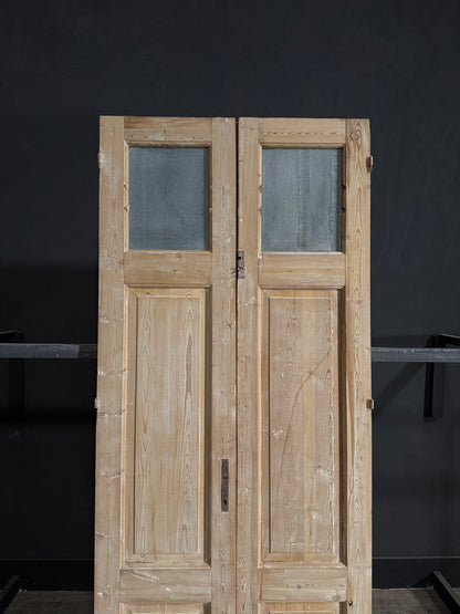 Antique Obscured Glass 1 Lite French Doors - 40.75x94.75 - N89