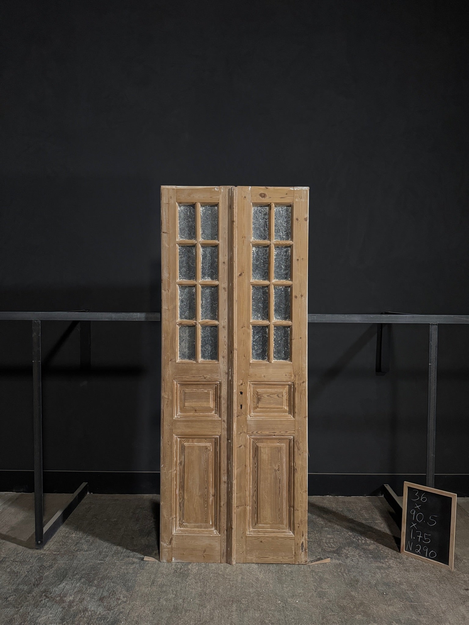 Antique Obscured Glass 8 Lite French Doors - 36x90.5 - N290
