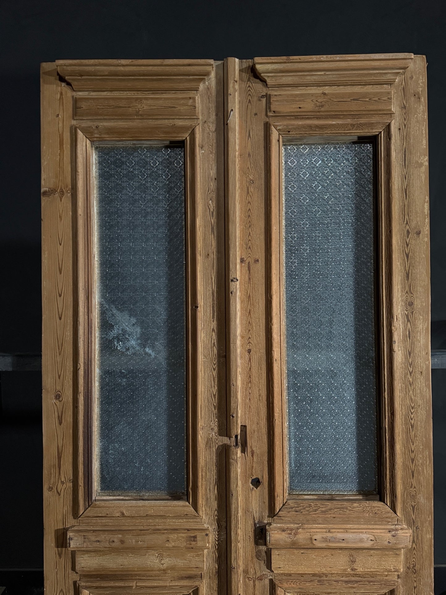 Antique Obscured Glass 1 Lite French Doors - 45.75x95 - N572