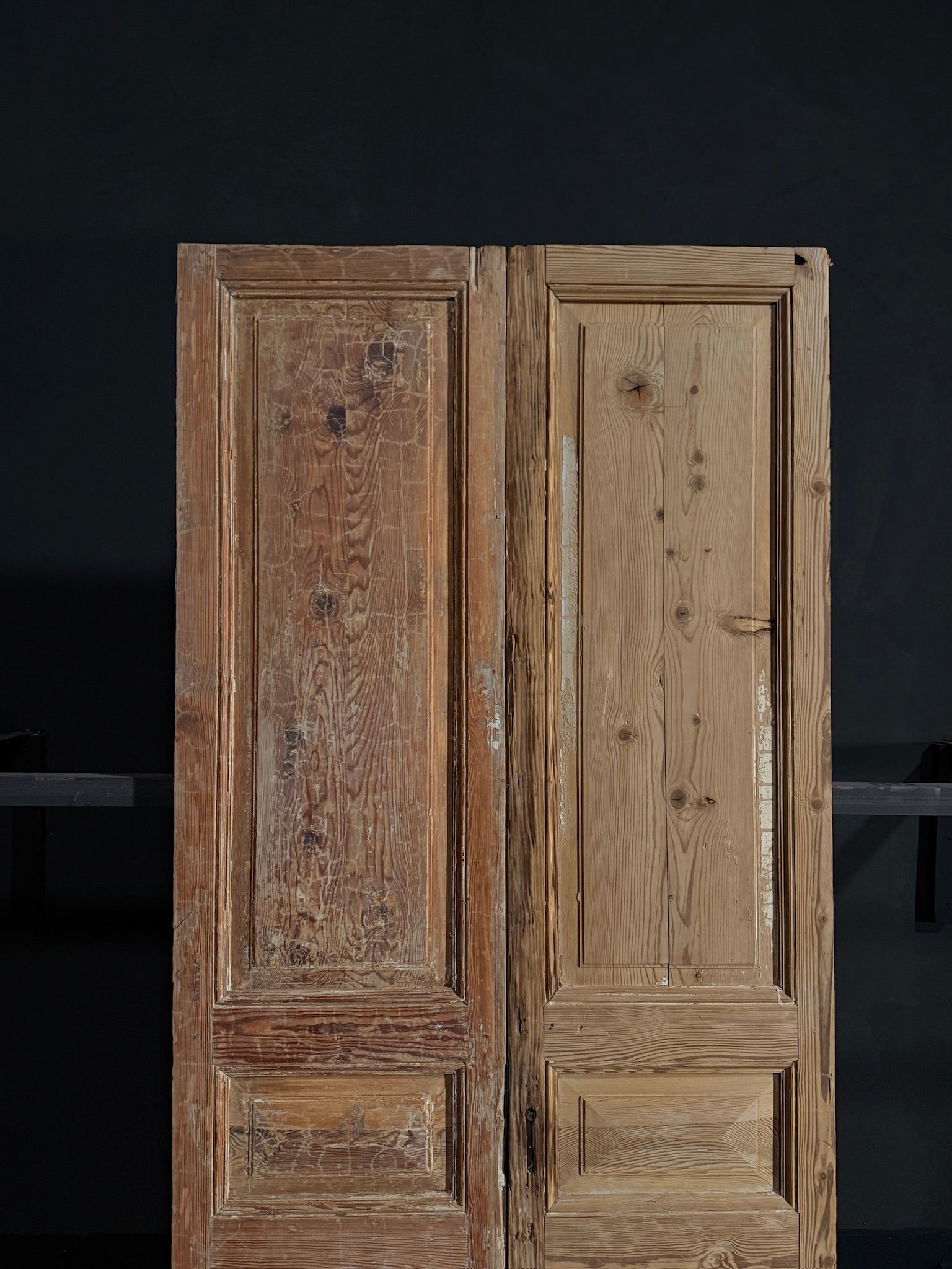Antique Iron 3 Panel Double Doors - 44x96 - N06