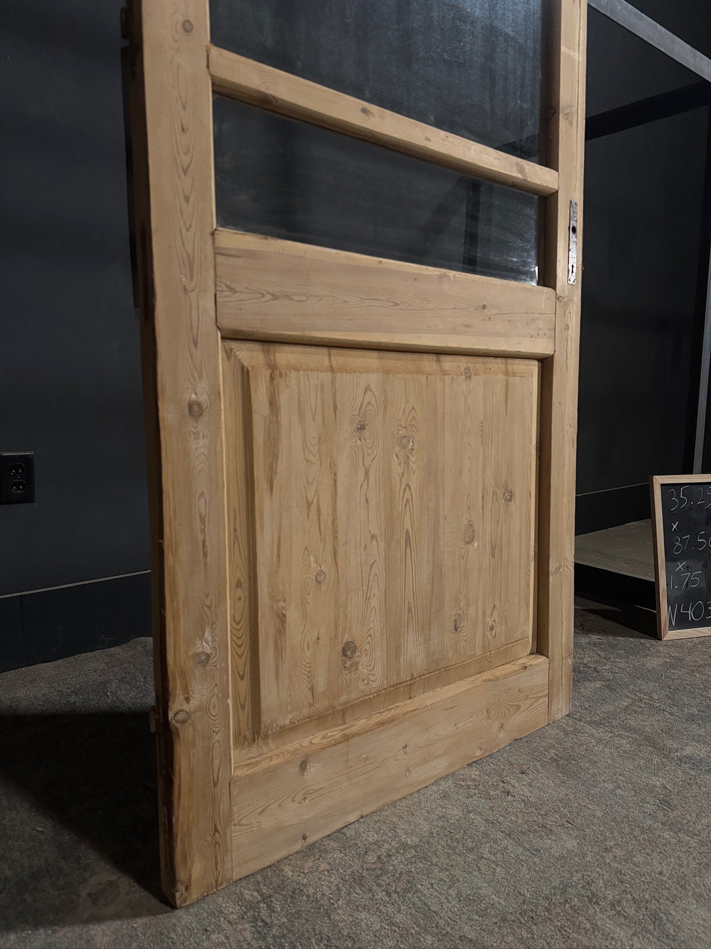 Antique Glass 3 Lite Single Door - 35.25x87.5 - N403