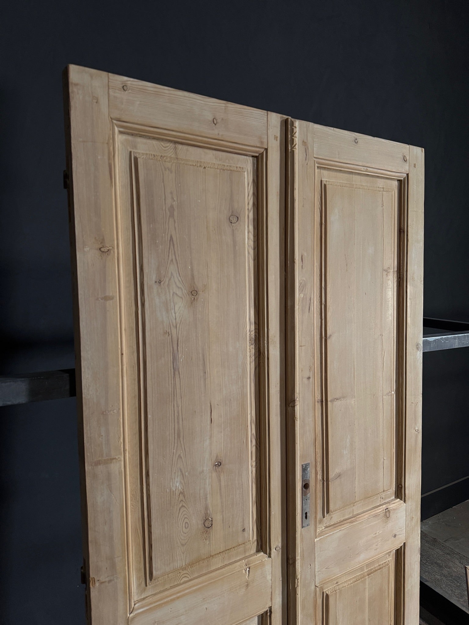 Antique 2 Panel Solid Double Doors - 43.5x84 - N529