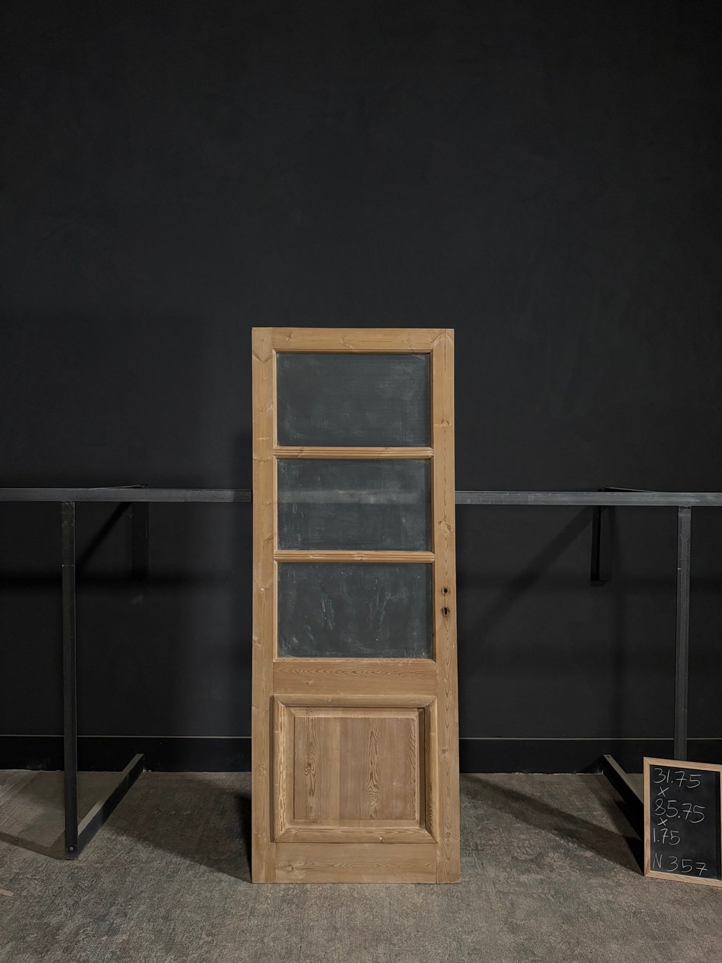 Antique Obscured Glass 3 Lite Single Door - 31.75x85.75 - N357