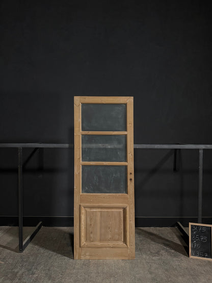 Antique Obscured Glass 3 Lite Single Door - 31.75x85.75 - N357